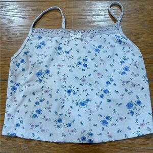 Aeropostale Floral Ribbed Tank Top
